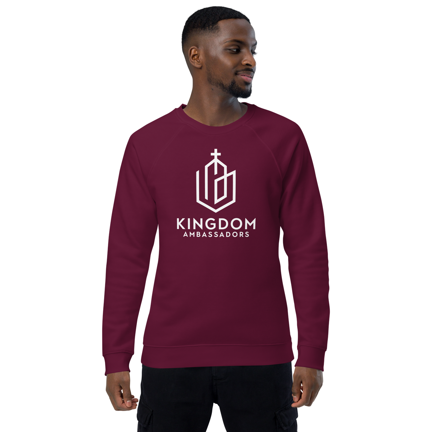 Unisex organic raglan sweatshirt