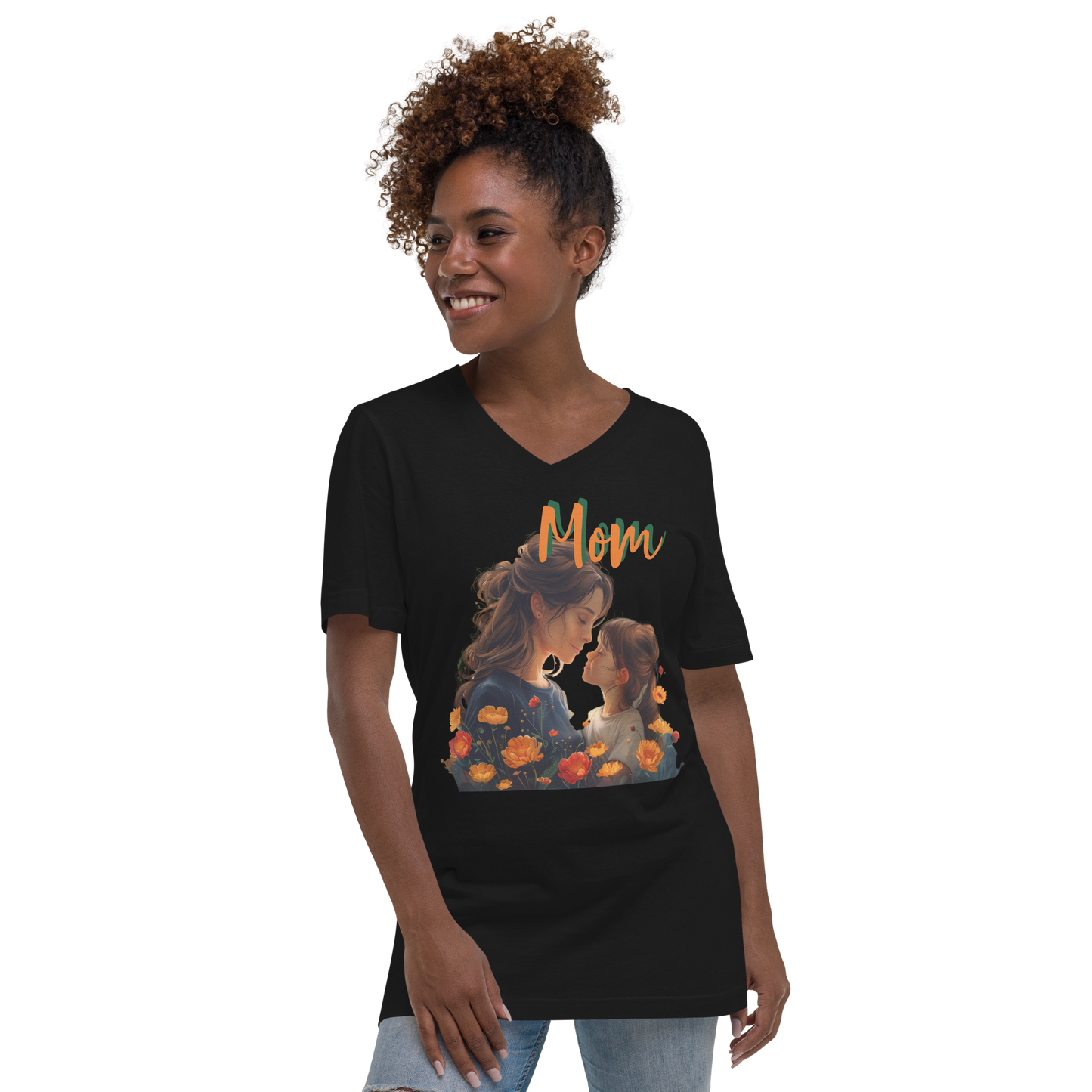 Ladies "Mom" V-Neck T-Shirt
