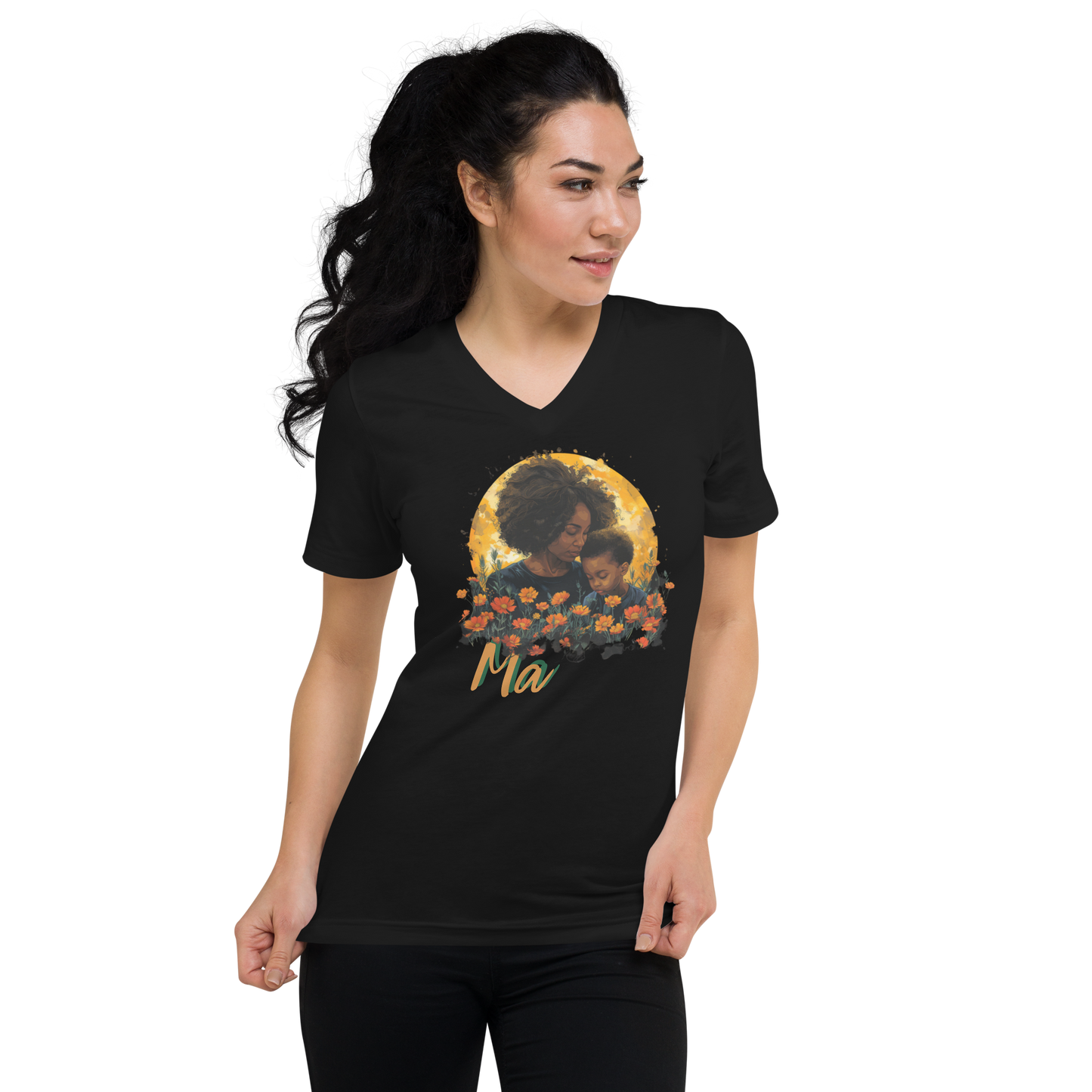 Ladies "Ma" V-Neck T-Shirt