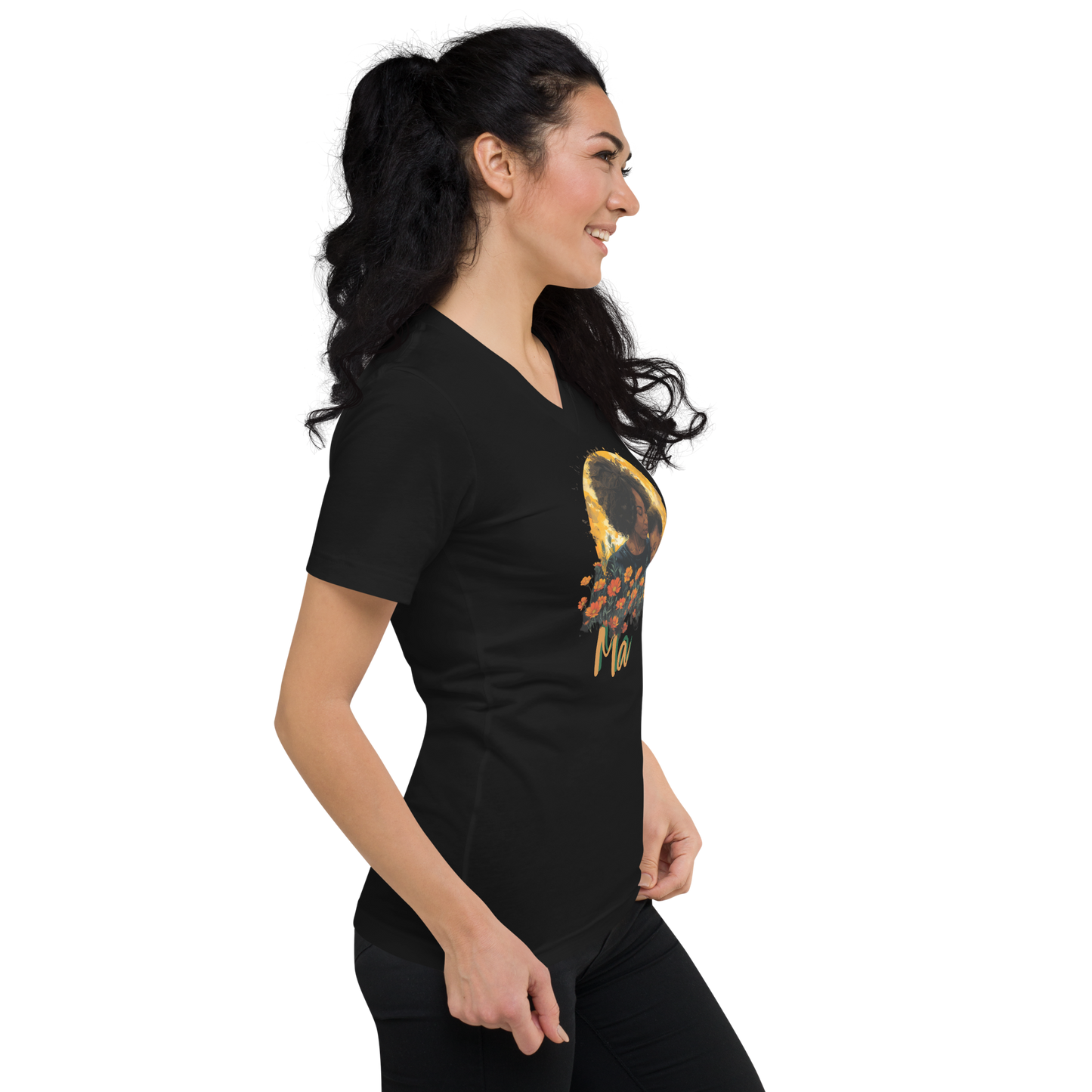 Ladies "Ma" V-Neck T-Shirt