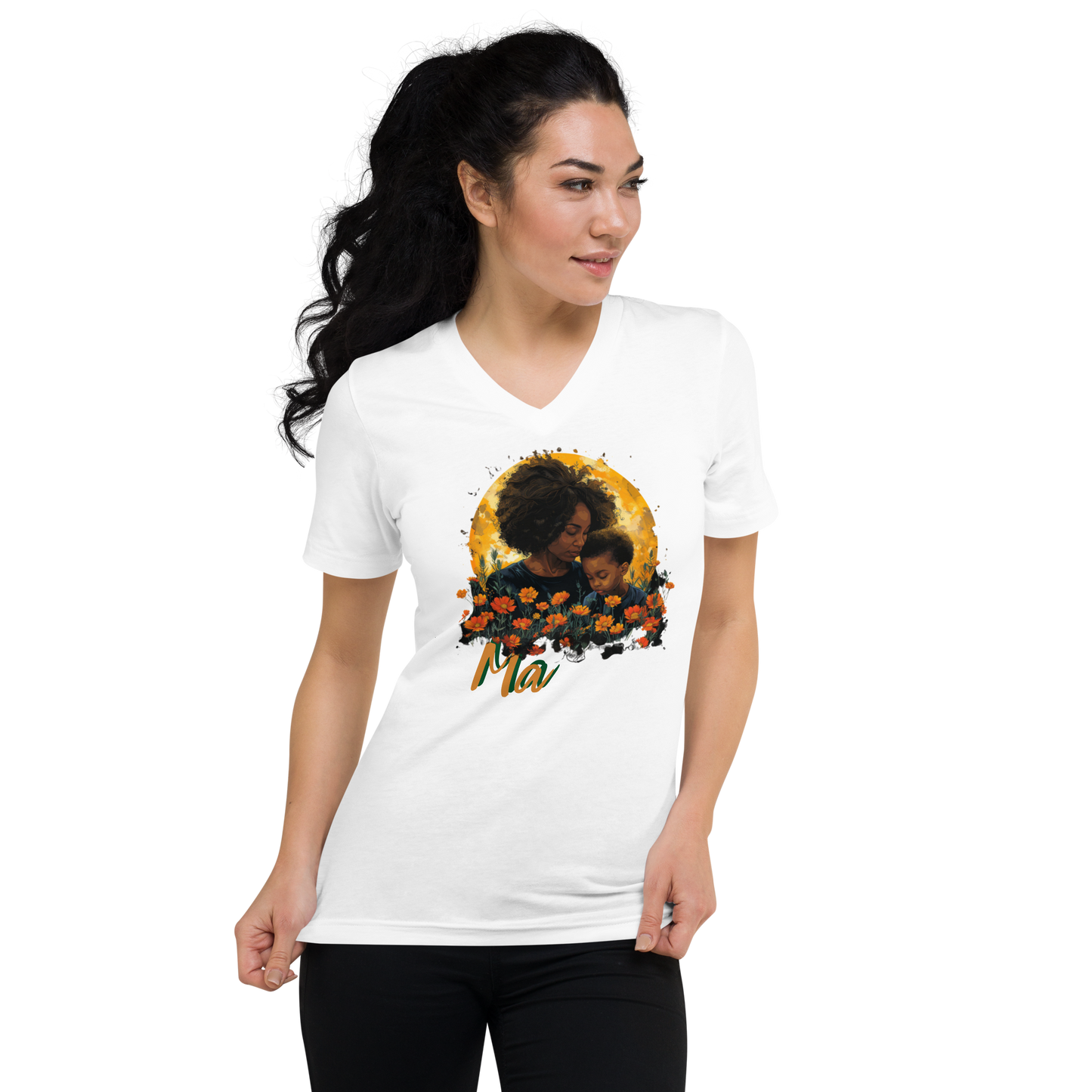 Ladies "Ma" V-Neck T-Shirt