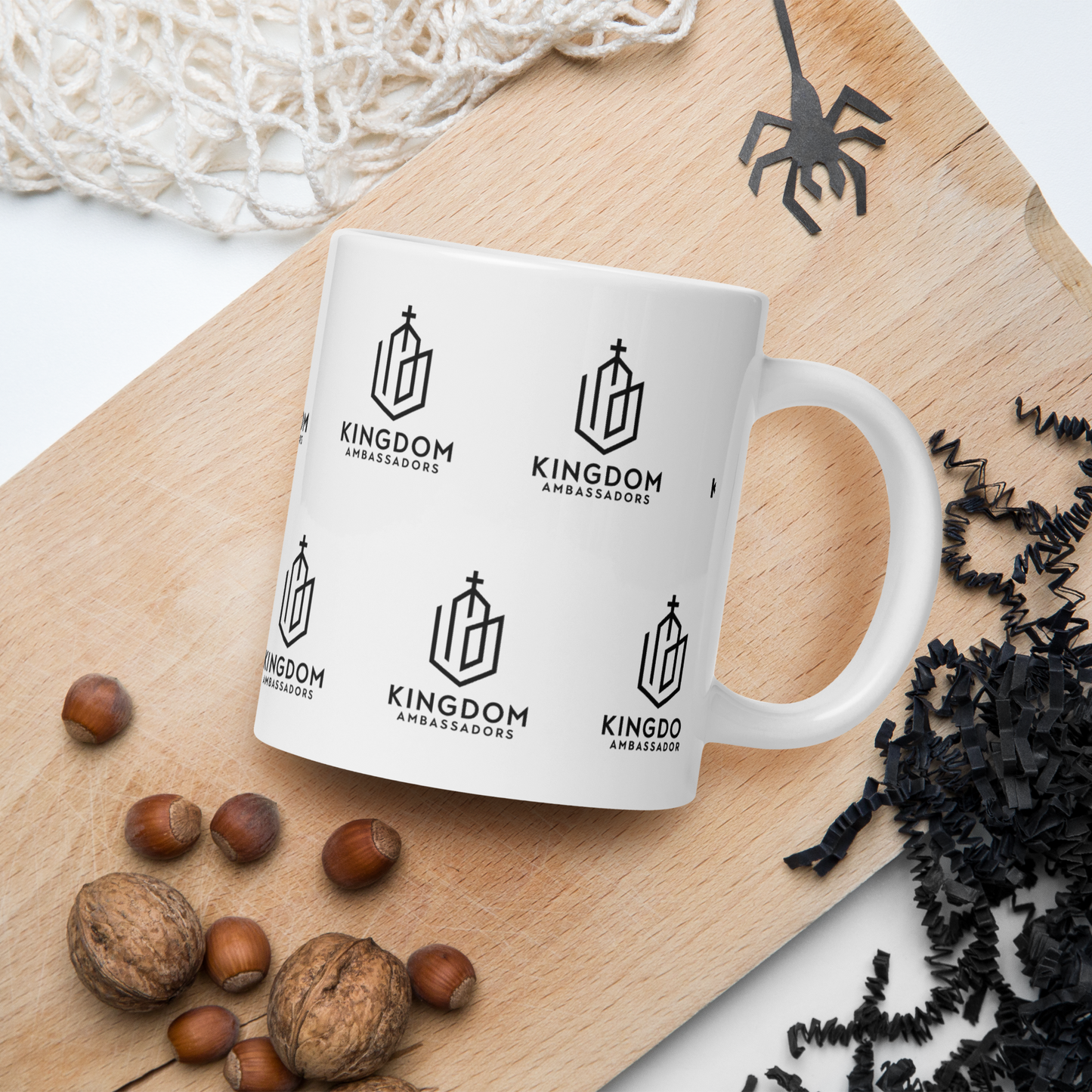 White glossy mug
