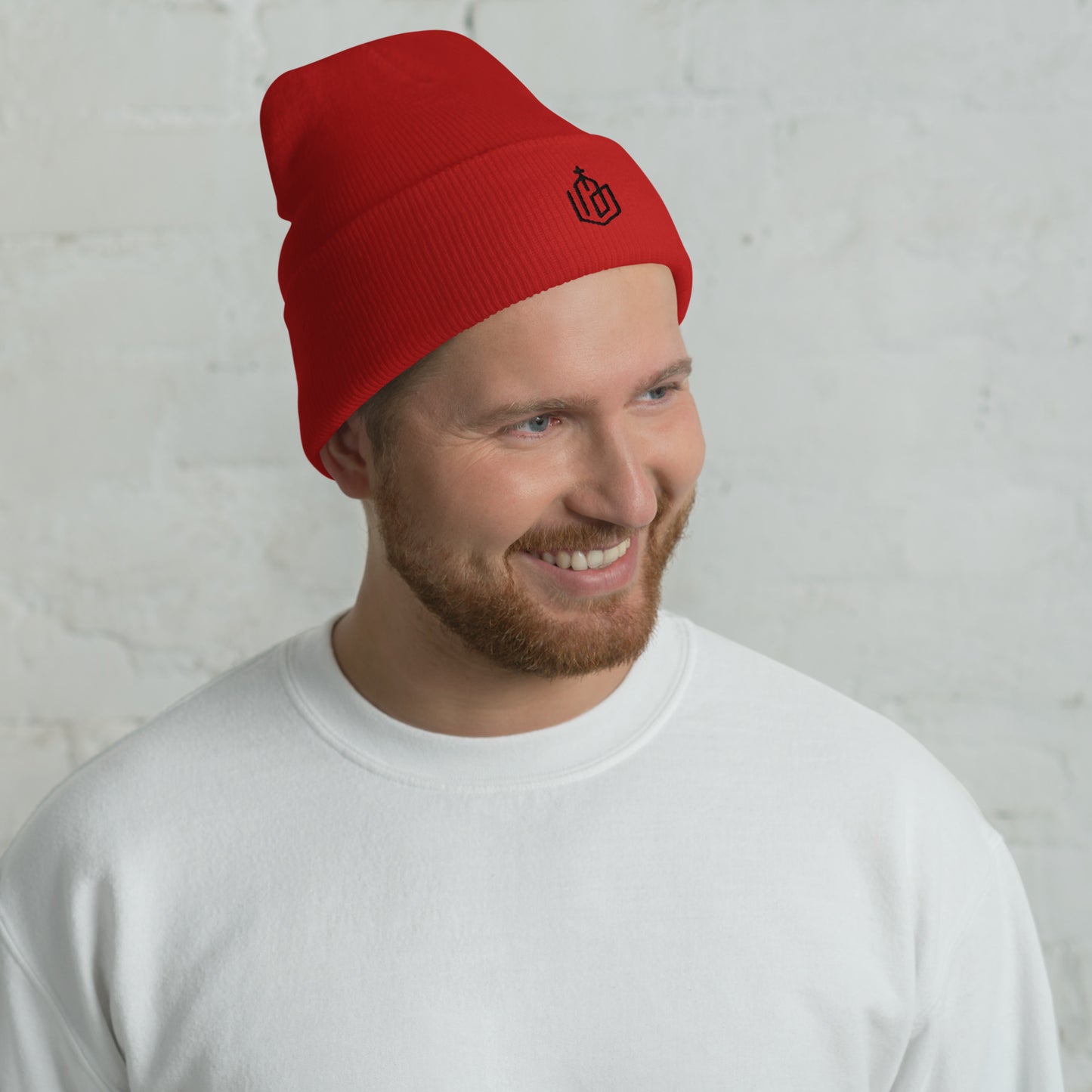 Blk Logo-Cuffed Beanie