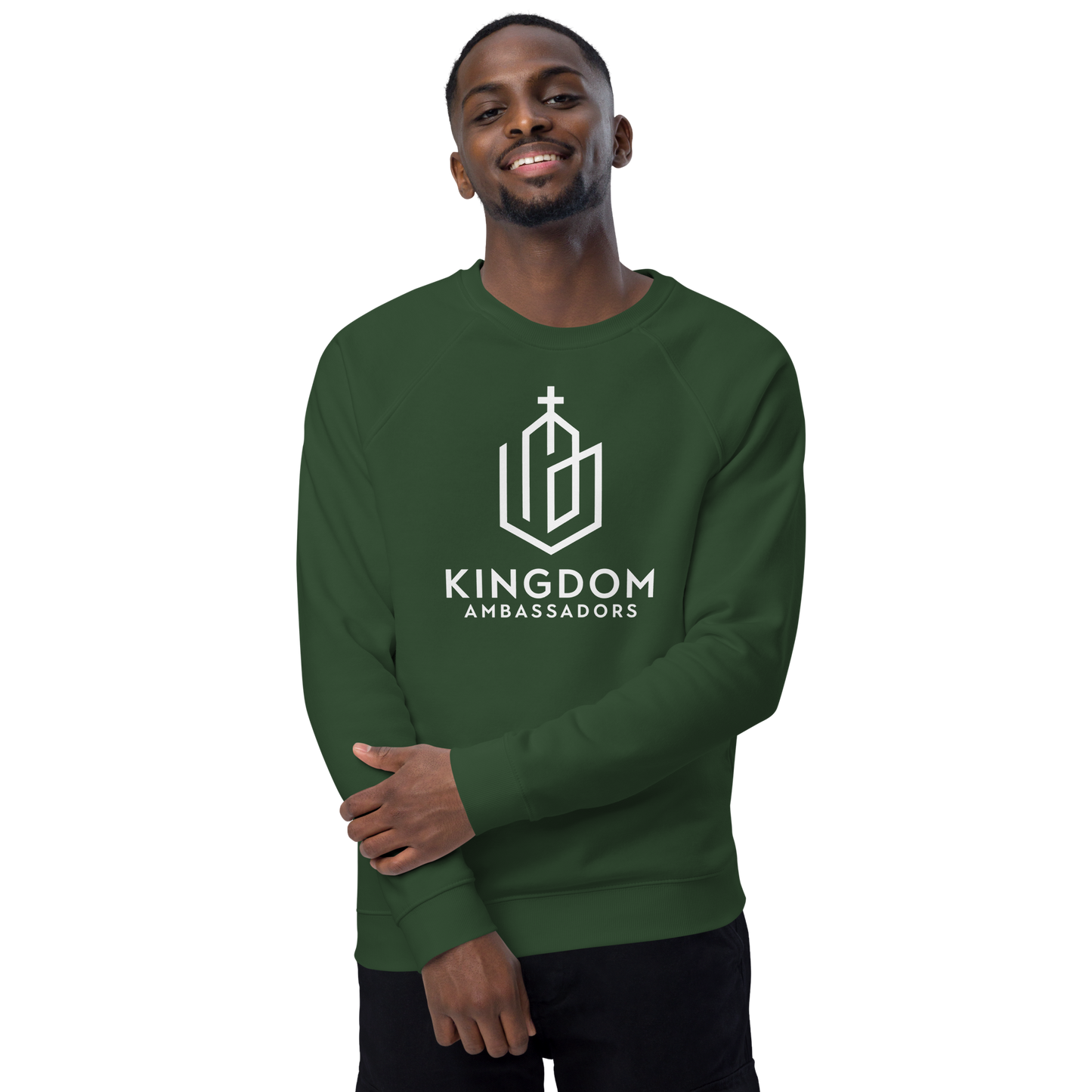 Unisex organic raglan sweatshirt