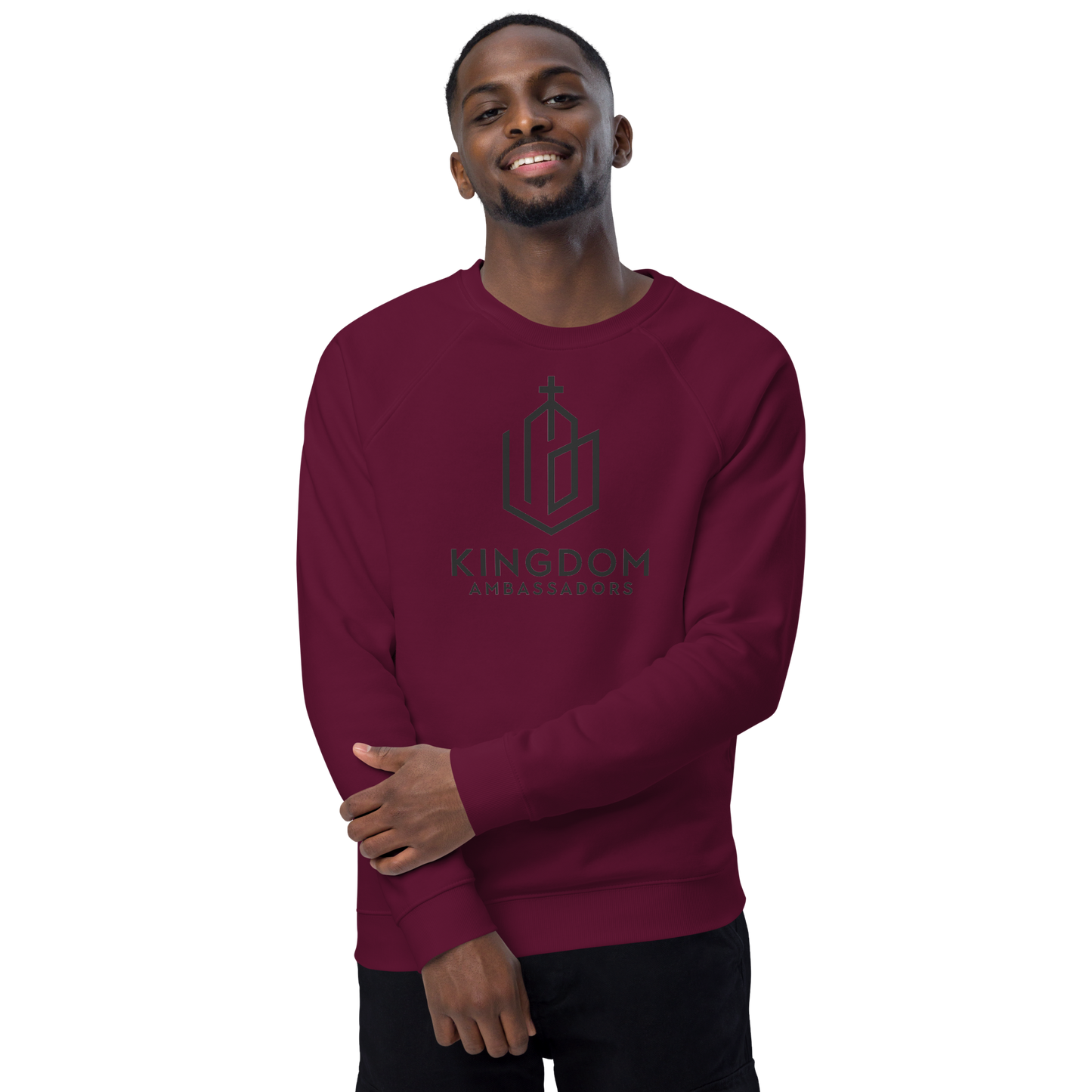 Unisex organic raglan sweatshirt