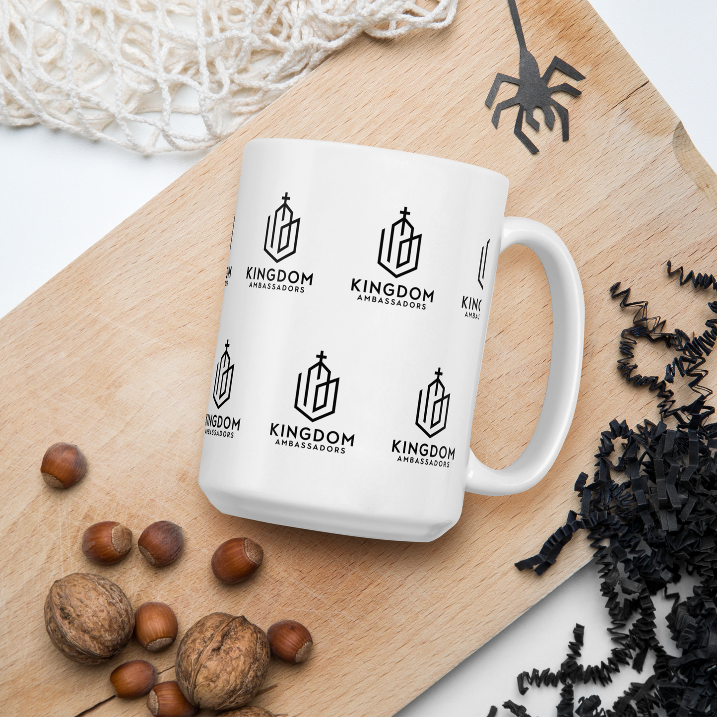 White glossy mug